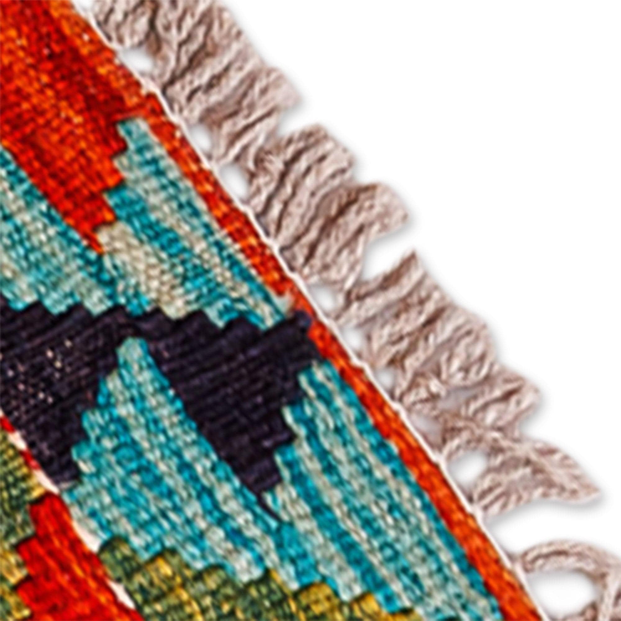 Hand-Knotted Wool Area Rug with Rhombus Motifs (2x3) - Fascinating Patterns